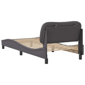 vidaXL Cadre de lit sans matelas "Hvar" gris 90x200 cm similicuir