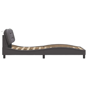 vidaXL Cadre de lit sans matelas "Hvar" gris 90x200 cm similicuir