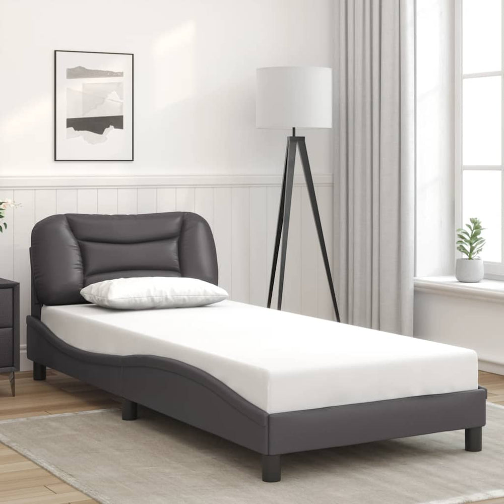 vidaXL Cadre de lit sans matelas "Hvar" gris 90x200 cm similicuir