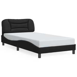 Schwarzes Kunstleder Bettgestell 100x200 cm
