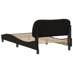 Schwarzes Kunstleder Bettgestell 100x200 cm