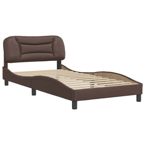Bettgestell Braun 100x200 cm Kunstleder