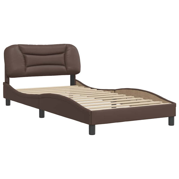 Bettgestell Braun 100x200 cm Kunstleder