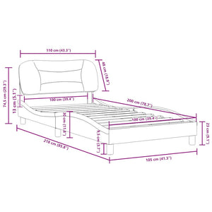 Bettgestell Braun 100x200 cm Kunstleder