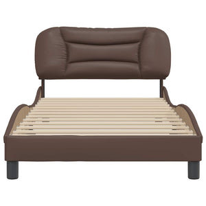 Bettgestell Braun 100x200 cm Kunstleder