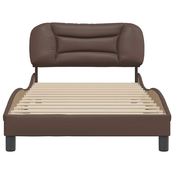 Bettgestell Braun 100x200 cm Kunstleder