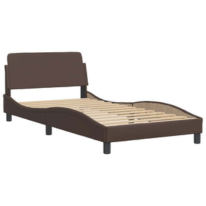 Bettgestell Braun 100x200 cm Kunstleder