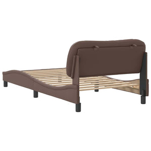 Bettgestell Braun 100x200 cm Kunstleder