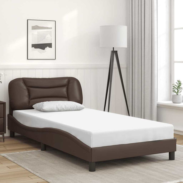 Bettgestell Braun 100x200 cm Kunstleder