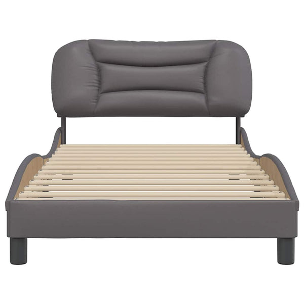 vidaXL Cadre de lit sans matelas « Hvar » Gris 100x200 cm Similicuir