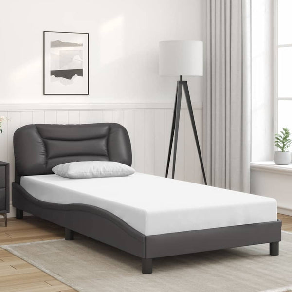 vidaXL Cadre de lit sans matelas « Hvar » Gris 100x200 cm Similicuir