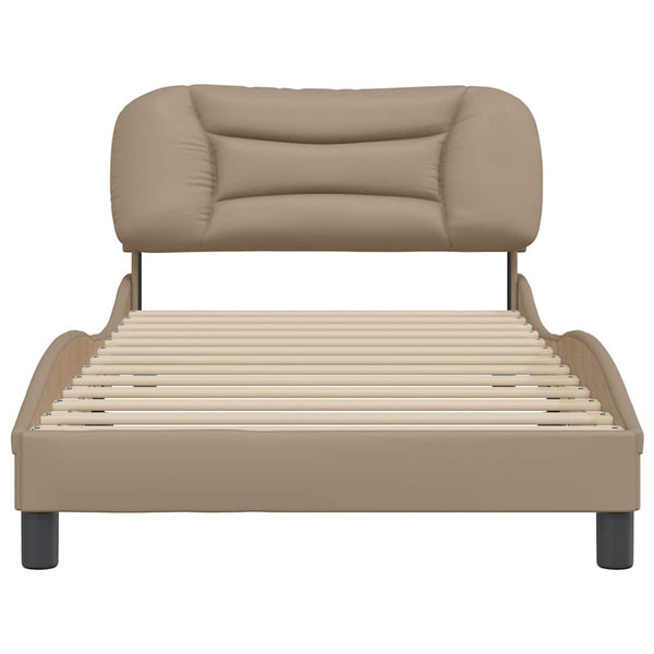 Bettgestell Cappuccino-Braun 100x200 cm Kunstleder
