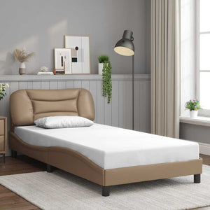Bettgestell Cappuccino-Braun 100x200 cm Kunstleder