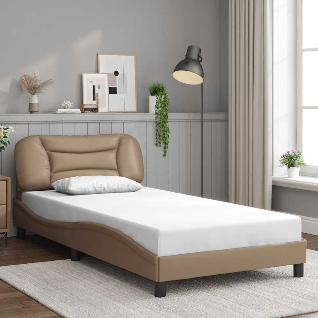 Bettgestell Cappuccino-Braun 100x200 cm Kunstleder