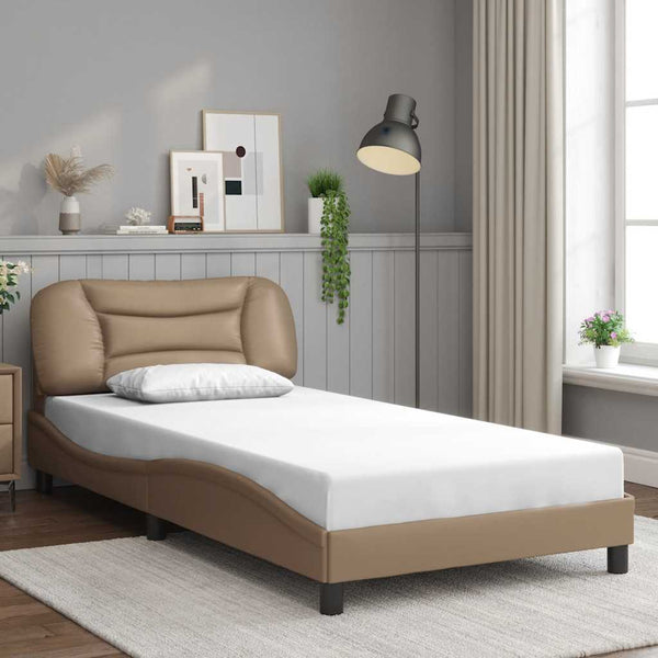 Bettgestell Cappuccino-Braun 100x200 cm Kunstleder