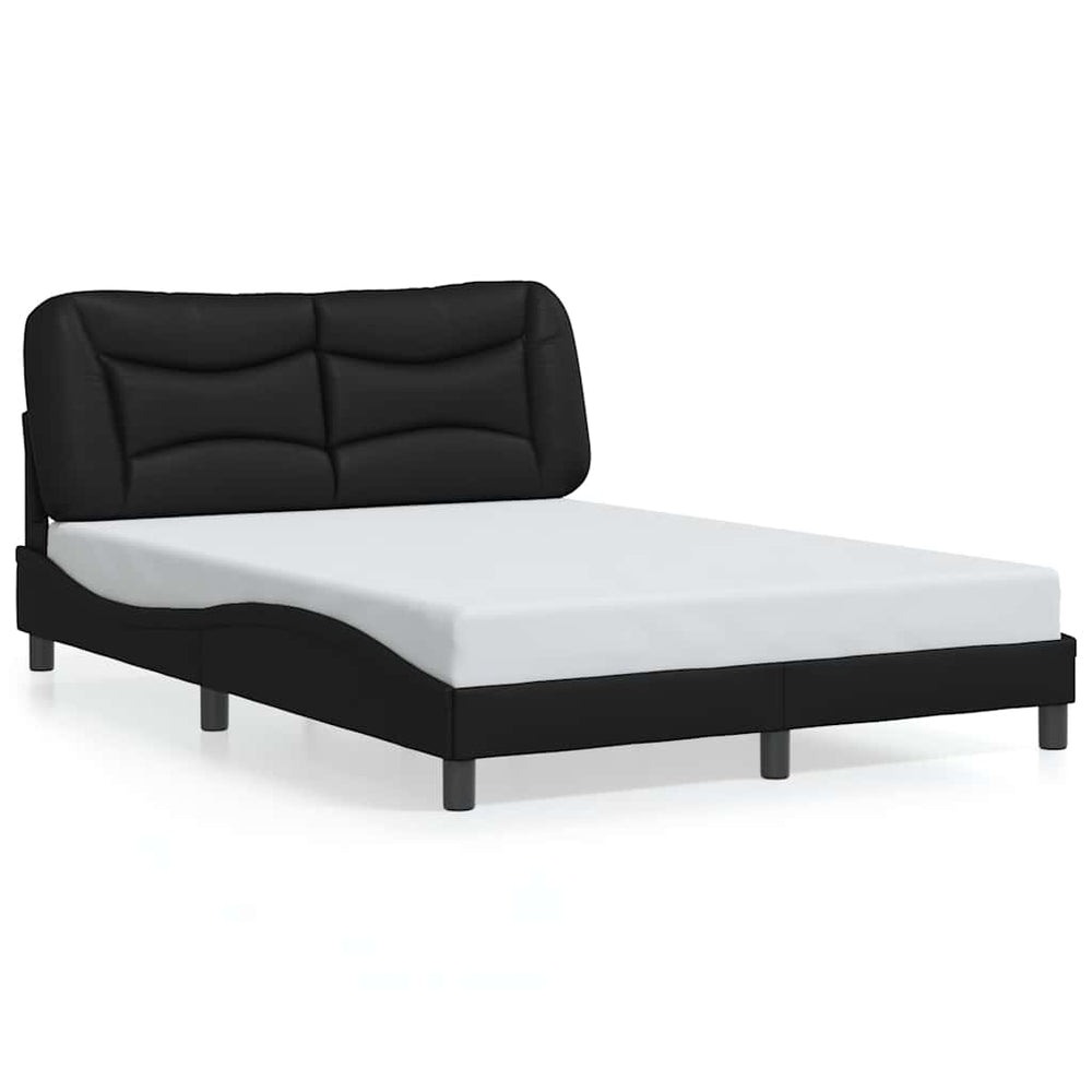 Bettgestell Schwarz Kunstleder 120x200 cm