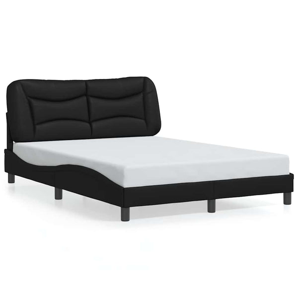 Bettgestell Schwarz Kunstleder 120x200 cm