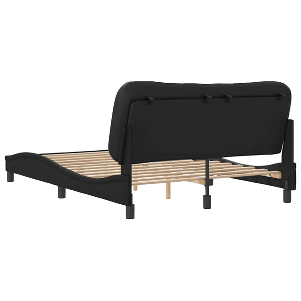 Bettgestell Schwarz Kunstleder 120x200 cm