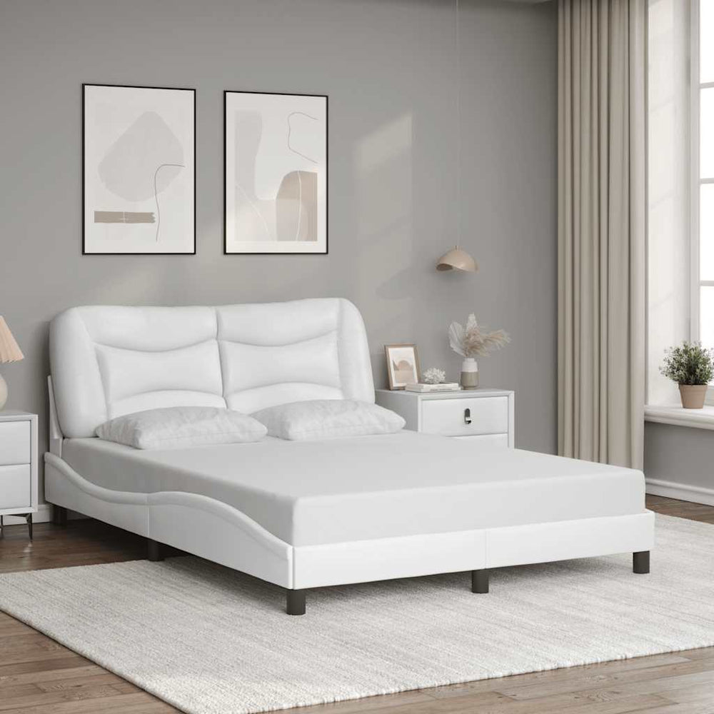 vidaXL Cadre de lit sans matelas « Hvar » Blanc 120x200 cm Similicuir