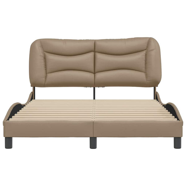 Bettgestell 120x200 cm Cappuccino-Braun Kunstleder