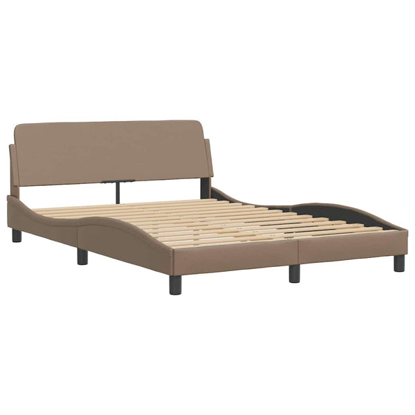 Bettgestell 120x200 cm Cappuccino-Braun Kunstleder