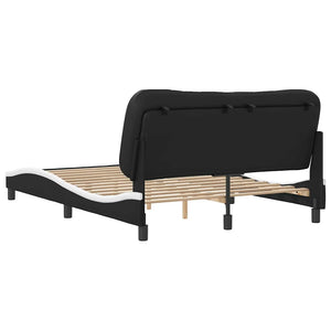 vidaXL Cadre de lit sans matelas « Hvar » Noir et blanc 120x200 cm Similicuir