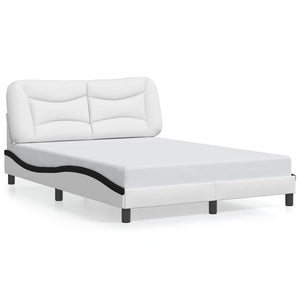 vidaXL Cadre de lit sans matelas "Hvar" Blanc et noir 120x200 cm Similicuir