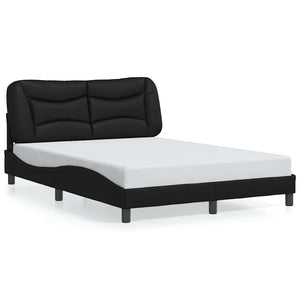 Schwarzes Kunstleder Bettgestell 140x190 cm