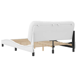 Bettgestell Weiß Kunstleder 140x190 cm