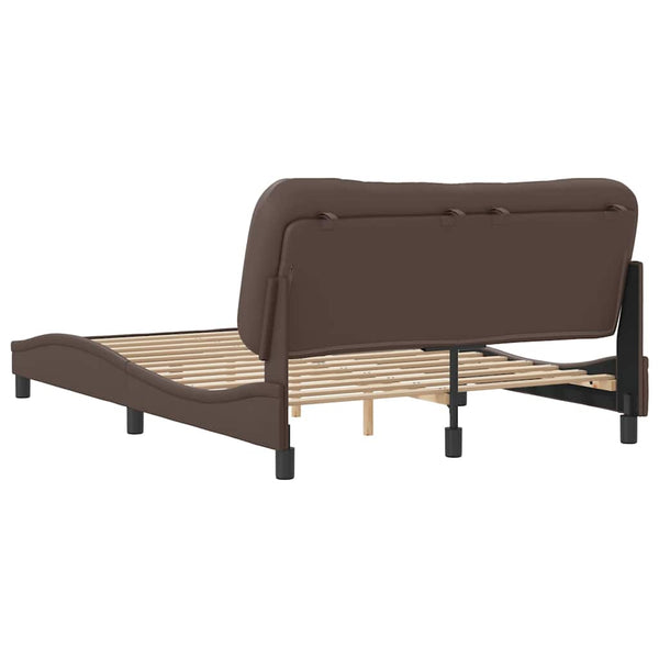 Bettgestell Braun 140x190 cm Kunstleder