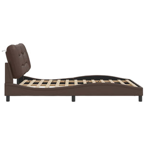 Bettgestell Braun 140x190 cm Kunstleder