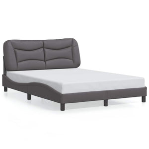 vidaXL Cadre de lit sans matelas "Hvar" Gris 140x190 cm Similicuir