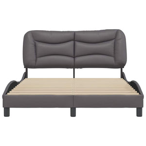 vidaXL Cadre de lit sans matelas "Hvar" Gris 140x190 cm Similicuir