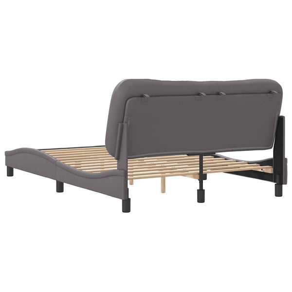vidaXL Cadre de lit sans matelas "Hvar" Gris 140x190 cm Similicuir