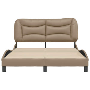 Bettgestell 140x190 cm Cappuccino-Braun Kunstleder