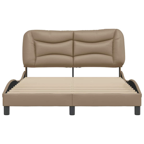 Bettgestell 140x190 cm Cappuccino-Braun Kunstleder