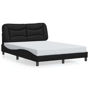 Bettgestell Schwarz Kunstleder 140x200 cm