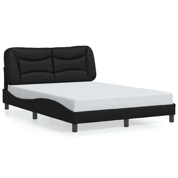 Bettgestell Schwarz Kunstleder 140x200 cm