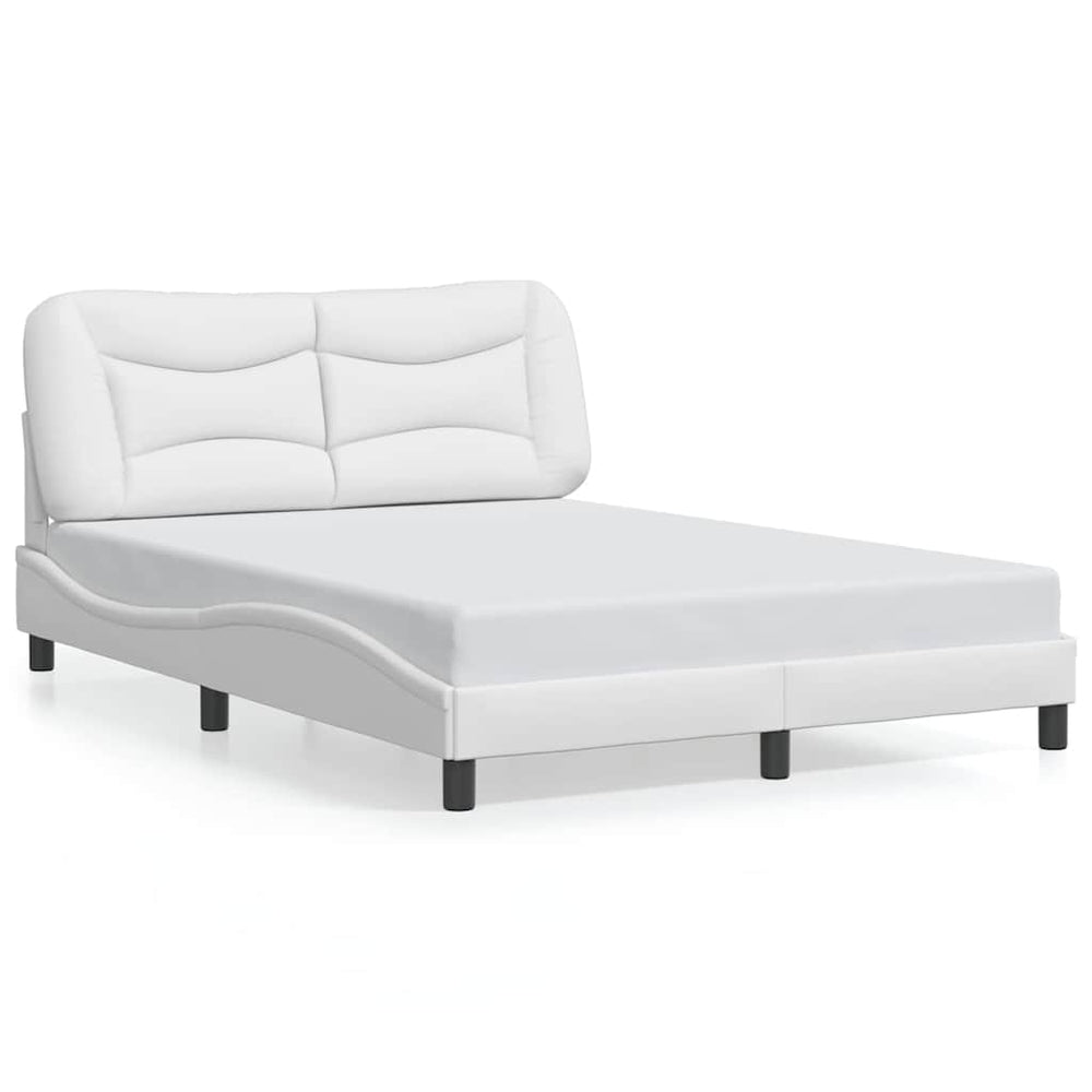 vidaXL Cadre de lit sans matelas "Hvar" Blanc 140x200 cm Similicuir