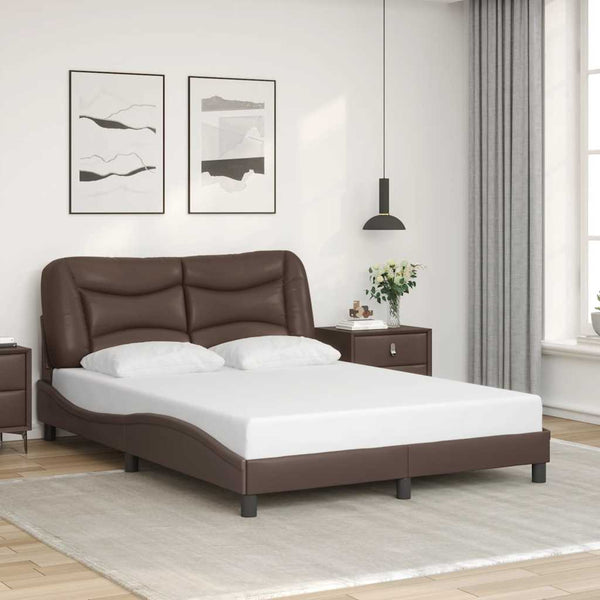 Bettgestell ohne Matratze "Hvar" Braun 140x200 cm Kunstleder