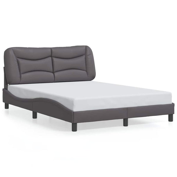 vidaXL Cadre de lit sans matelas "Hvar" gris 140x200 cm similicuir