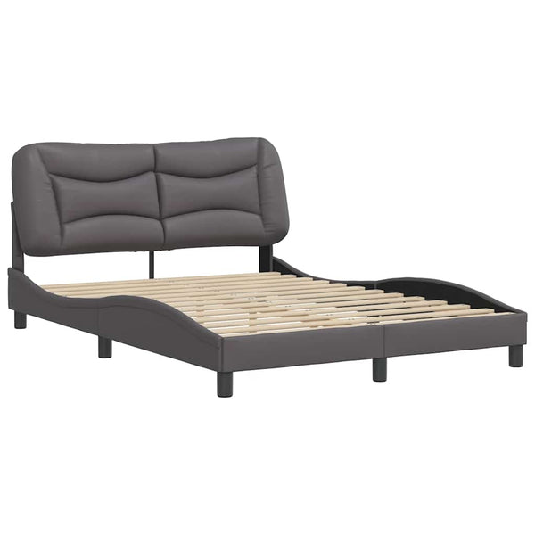 vidaXL Cadre de lit sans matelas "Hvar" gris 140x200 cm similicuir