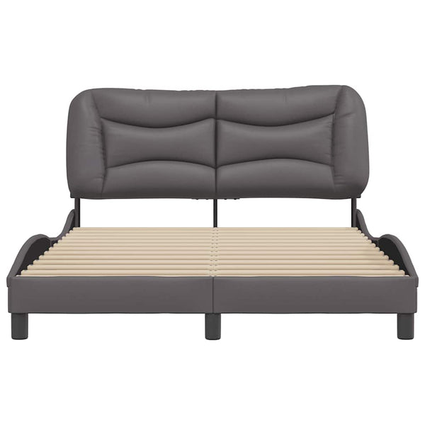 vidaXL Cadre de lit sans matelas "Hvar" gris 140x200 cm similicuir