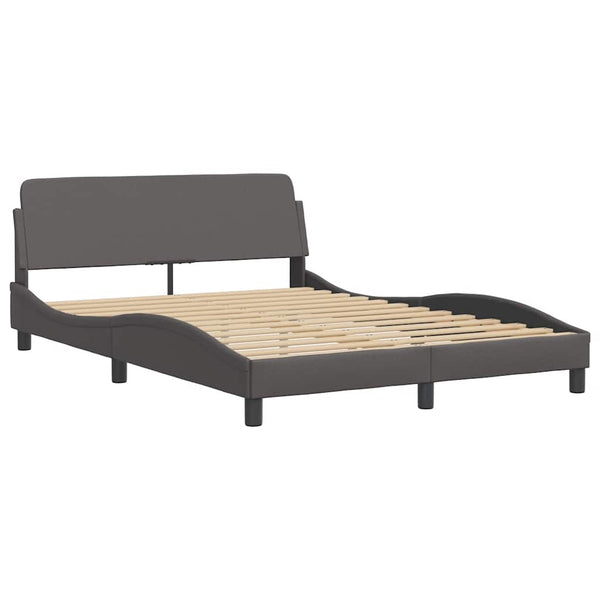 vidaXL Cadre de lit sans matelas "Hvar" gris 140x200 cm similicuir