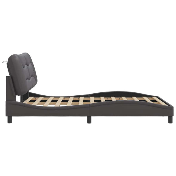 vidaXL Cadre de lit sans matelas "Hvar" gris 140x200 cm similicuir