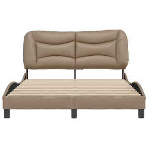 Bettgestell 140x200 cm Cappuccino-Braun Kunstleder