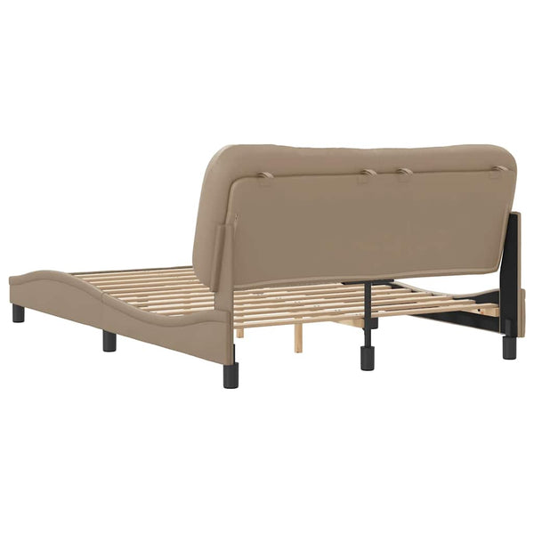 Bettgestell 140x200 cm Cappuccino-Braun Kunstleder