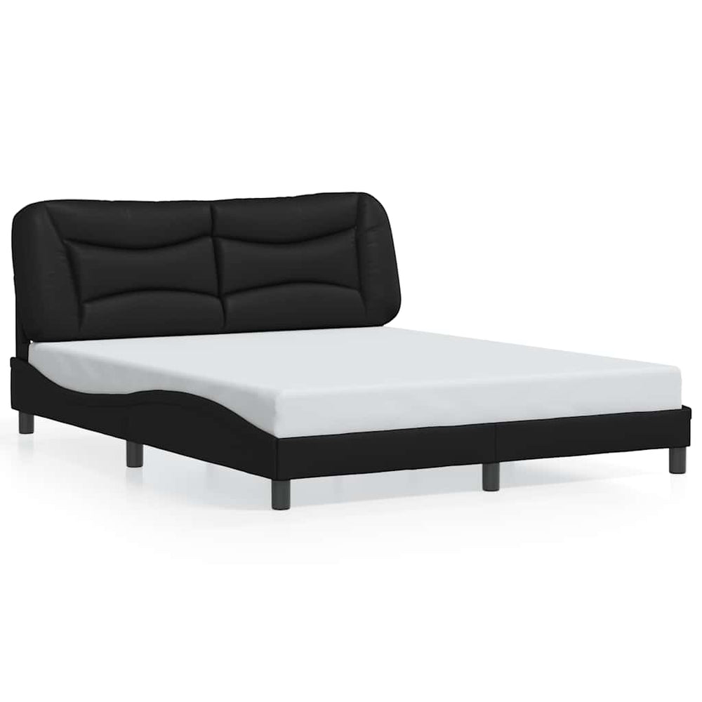 vidaXL Cadre de lit sans matelas "Hvar" Noir 160x200 cm Similicuir