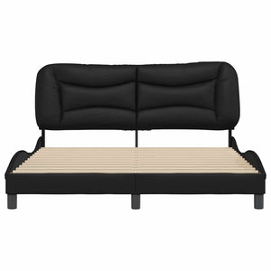 Bettgestell Hvar Schwarz 160x200 cm Kunstleder