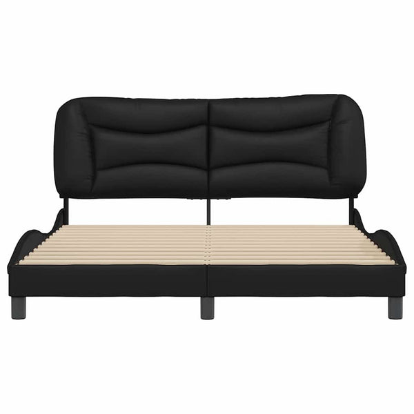 Bettgestell Hvar Schwarz 160x200 cm Kunstleder